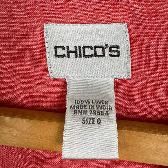 Chico's Womens 100% Linen Open Jacket Blazer Size 0 (US Small/4) Coastal Beach - Picture 5 of 6